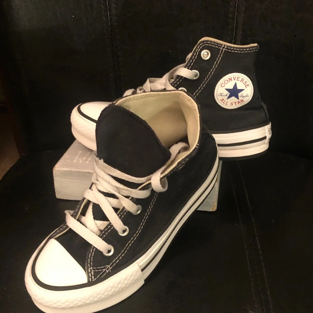 Converse Kids Black High-Top Canvas Sneakers